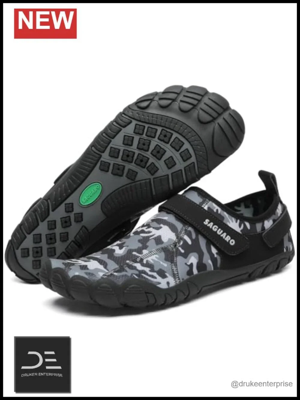 Unisex Barefoot Water Shoes Quick-Drying Non-Slip Hook & Loop